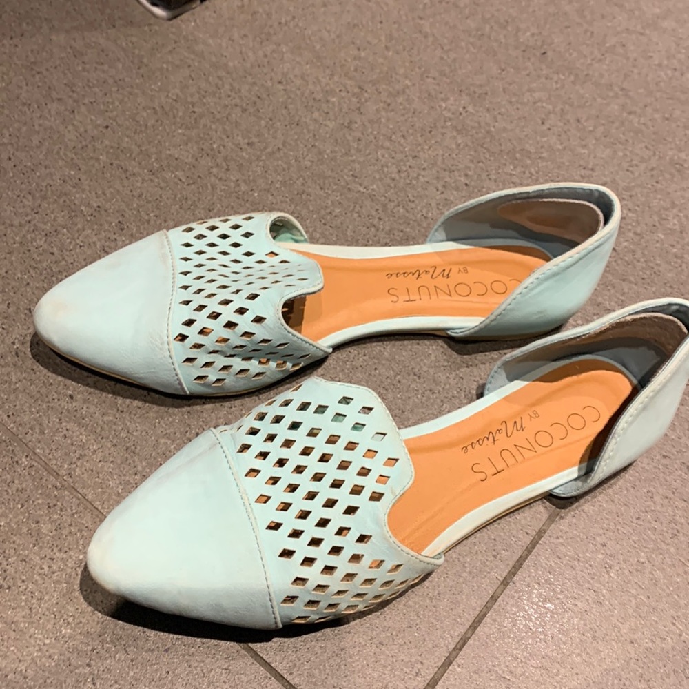 Comfy size 8 Coconuts loafers in good condition suede teal colour